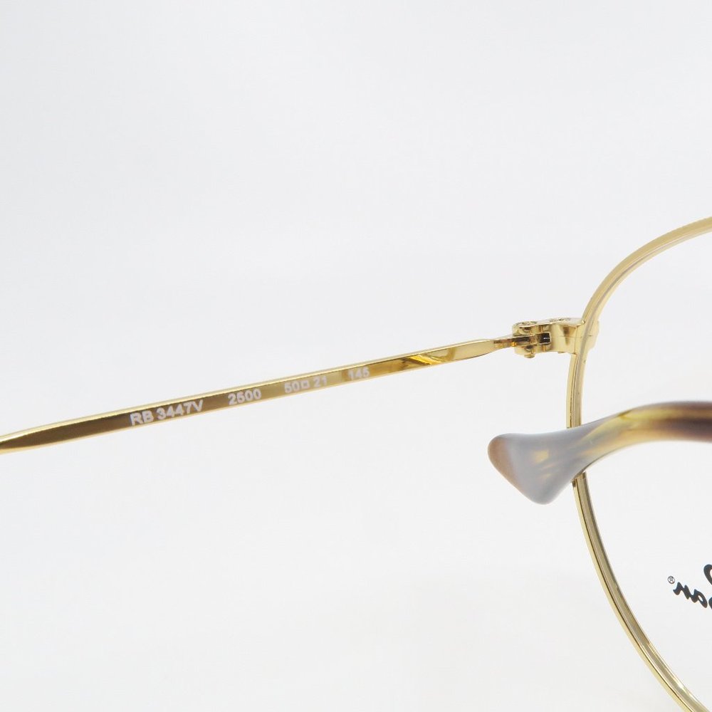 Ray-Ban RB 3447V 2500 Unisex Round Gold/Tortoise - Picture 3 of 6